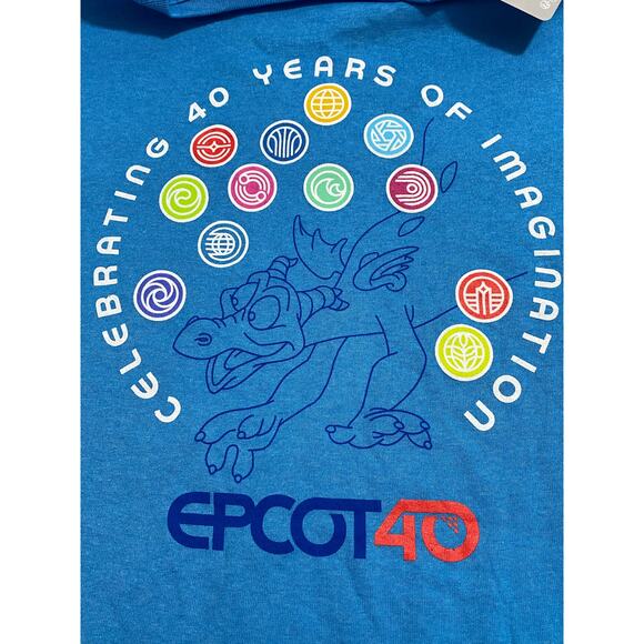 NEW 2022 Walt Disney World Parks Epcot 40th Anniversary Figment Blue Shirt L - Picture 3 of 8